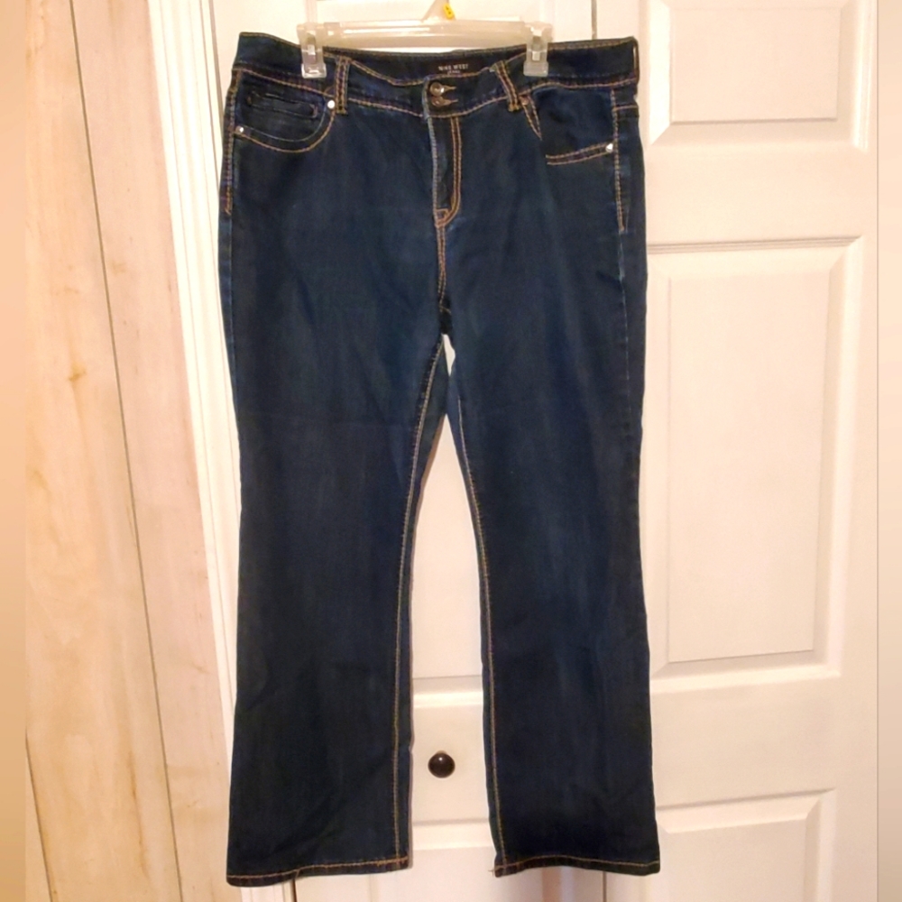 Nine west sz 16 reg bling pocket jeans
